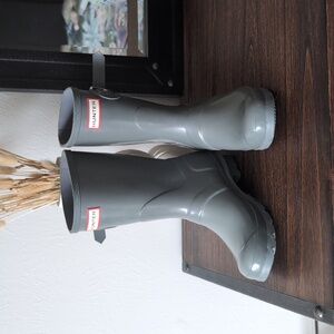 Hunter grey rain mud boots